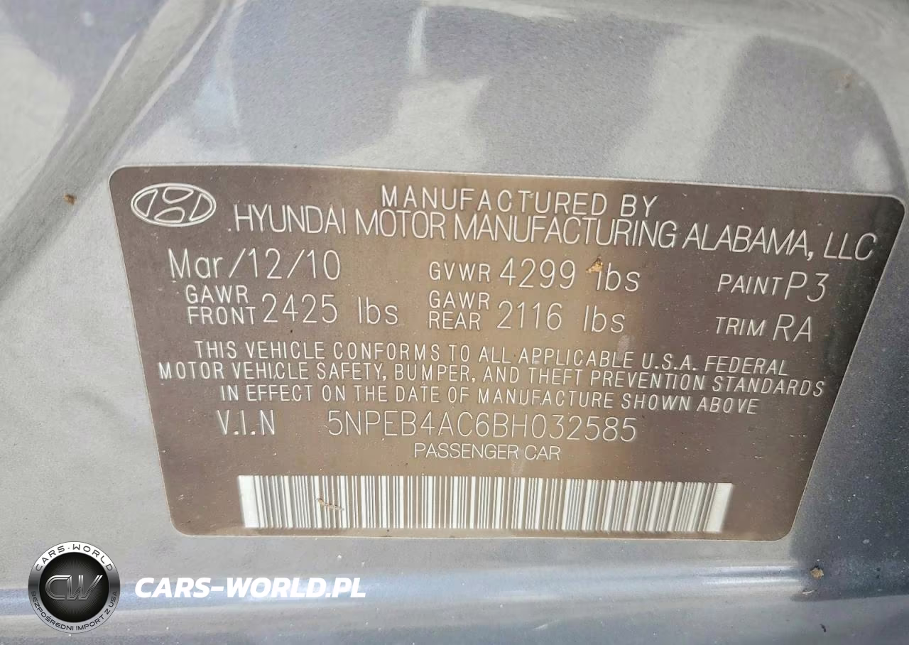 2011 Hyundai Sonata Gls VIN:5NPEB4AC6BH032585 - 12