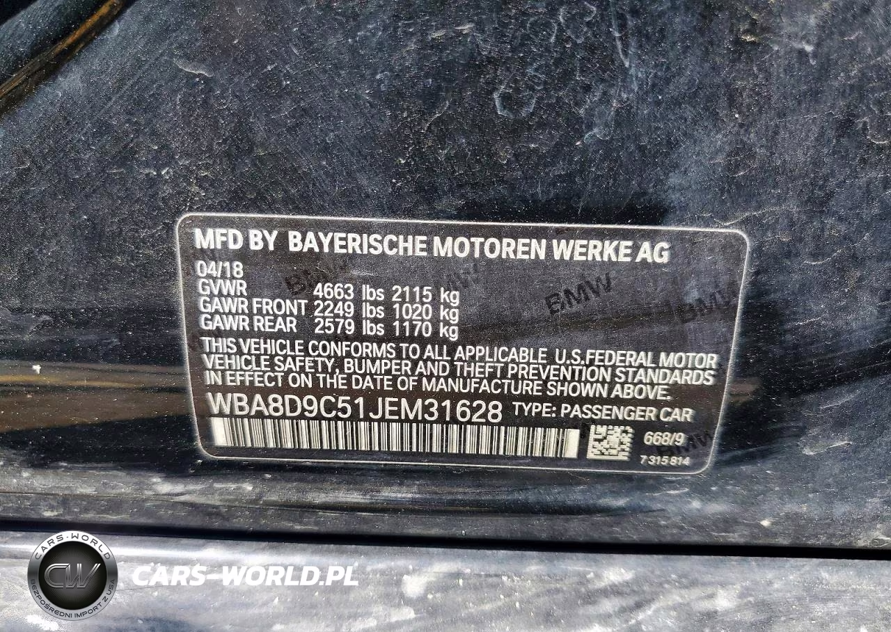 2018 BMW 330 Xi VIN:WBA8D9C51JEM31628 - 12
