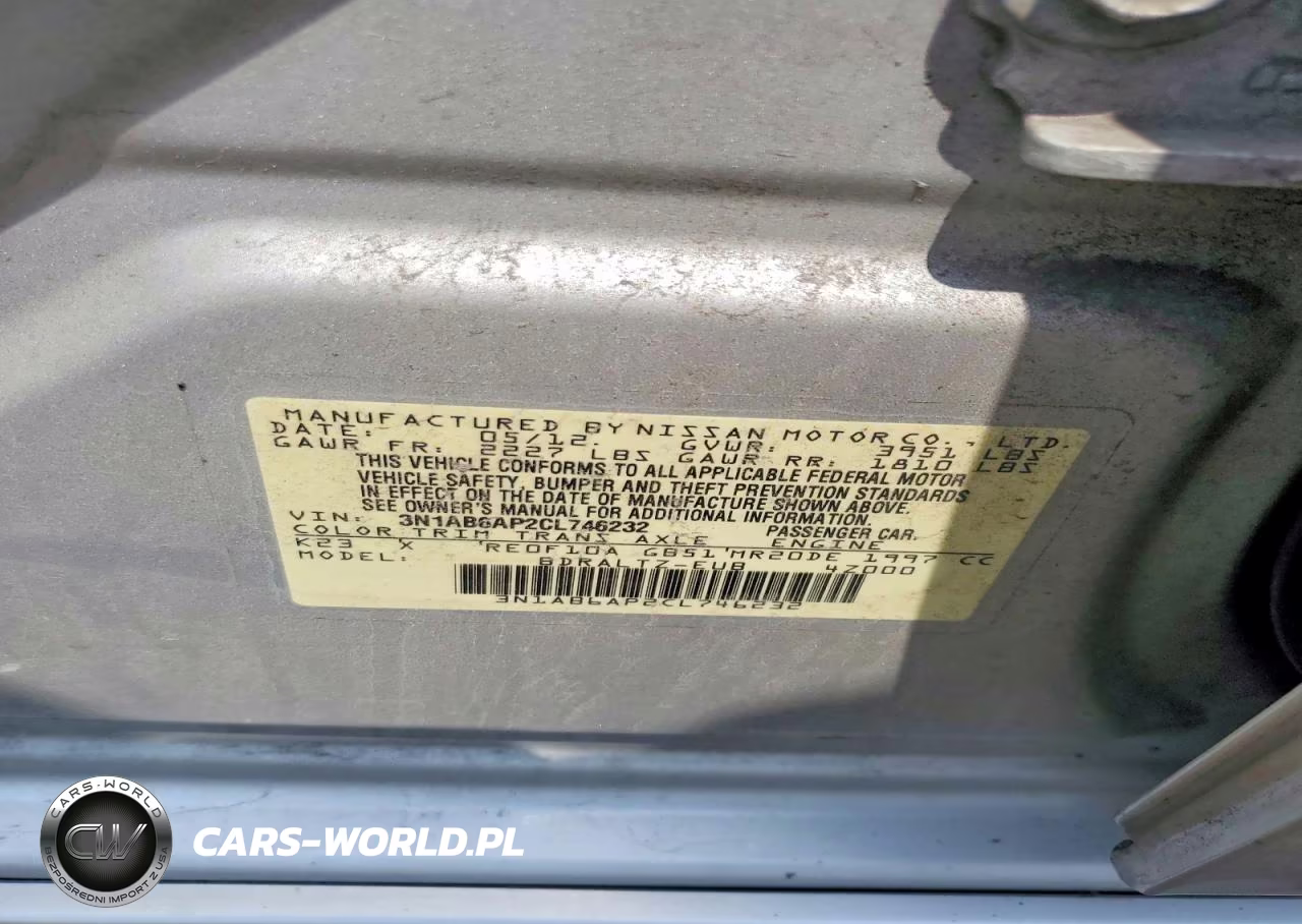2012 Nissan Sentra 2.0 VIN:3N1AB6AP2CL746232 - 12