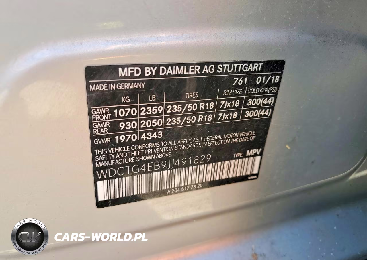 2018 Mercedes-Benz Gla 250 VIN:WDCTG4EB9JJ491829 - 12