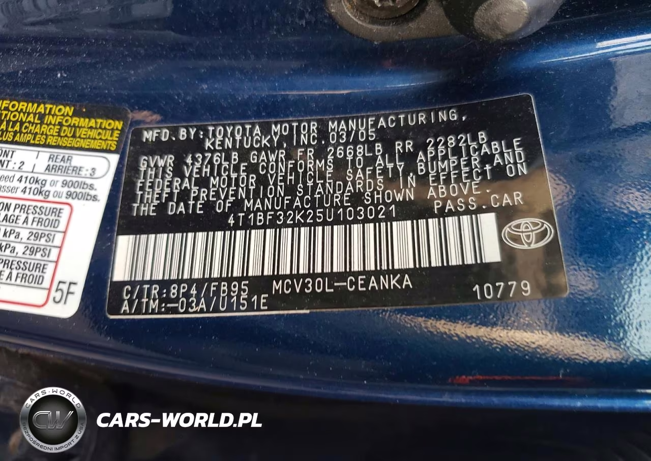 2005 Toyota Camry Le V6 VIN:4T1BF32K25U103021 - 13