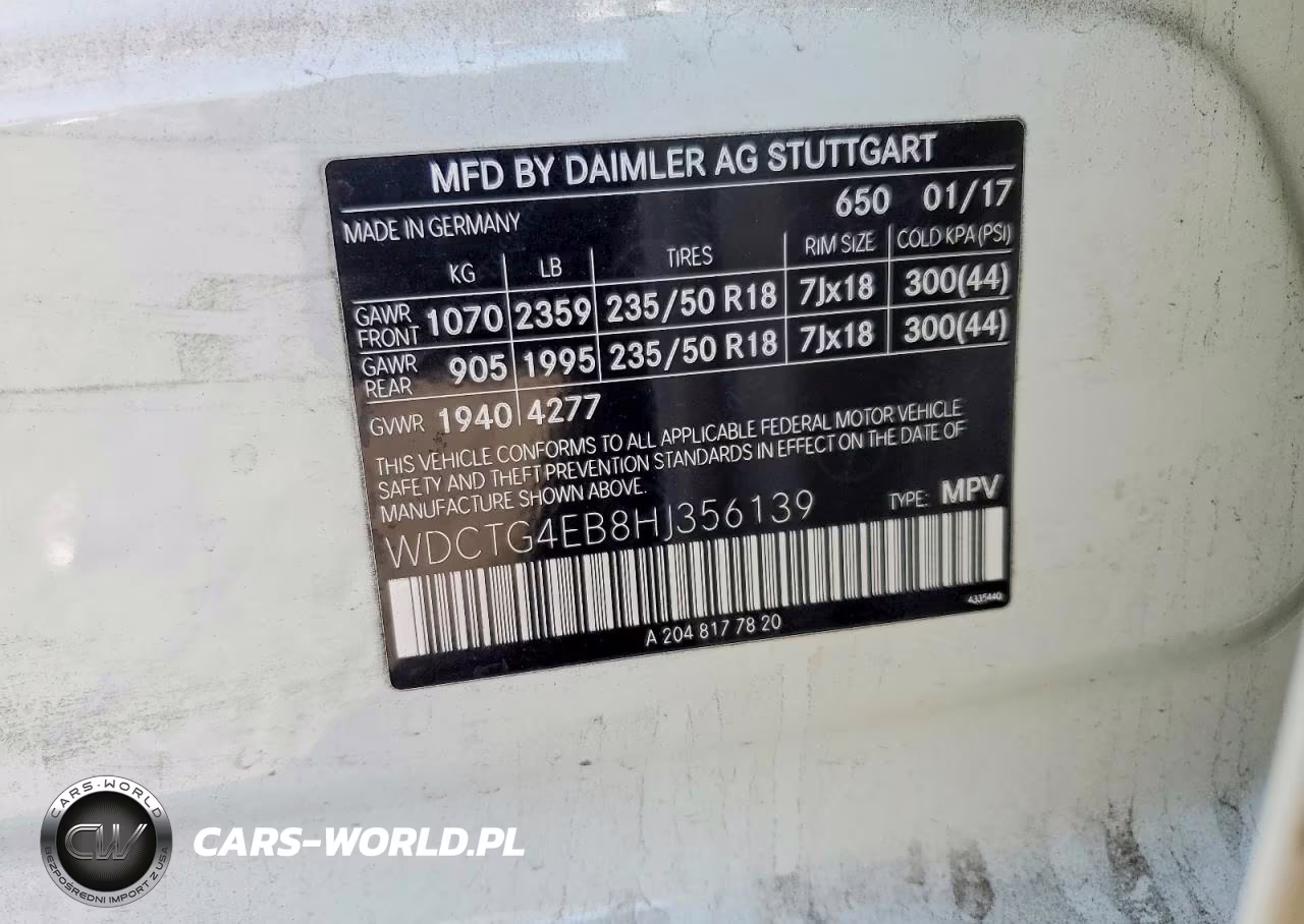 2017 Mercedes-Benz Gla 250 VIN:WDCTG4EB8HJ356139 - 13