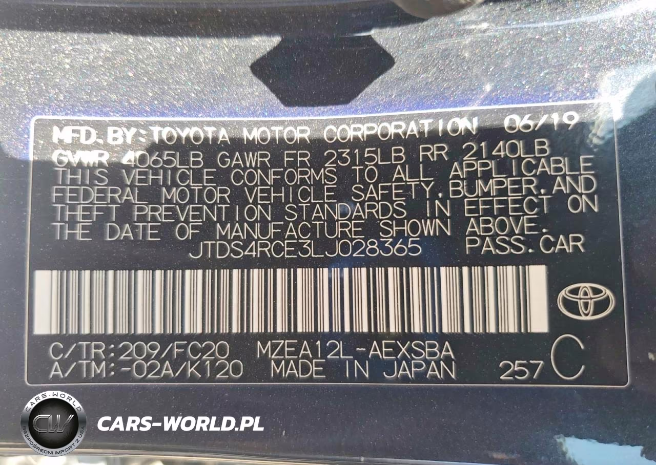 2020 Toyota Corolla Se VIN:JTDS4RCE3LJ028365 - 12