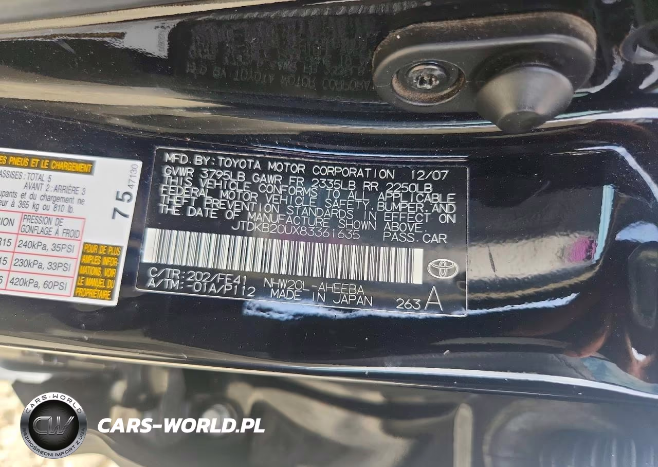 2008 Toyota Prius Base VIN:JTDKB20UX83361635 - 12