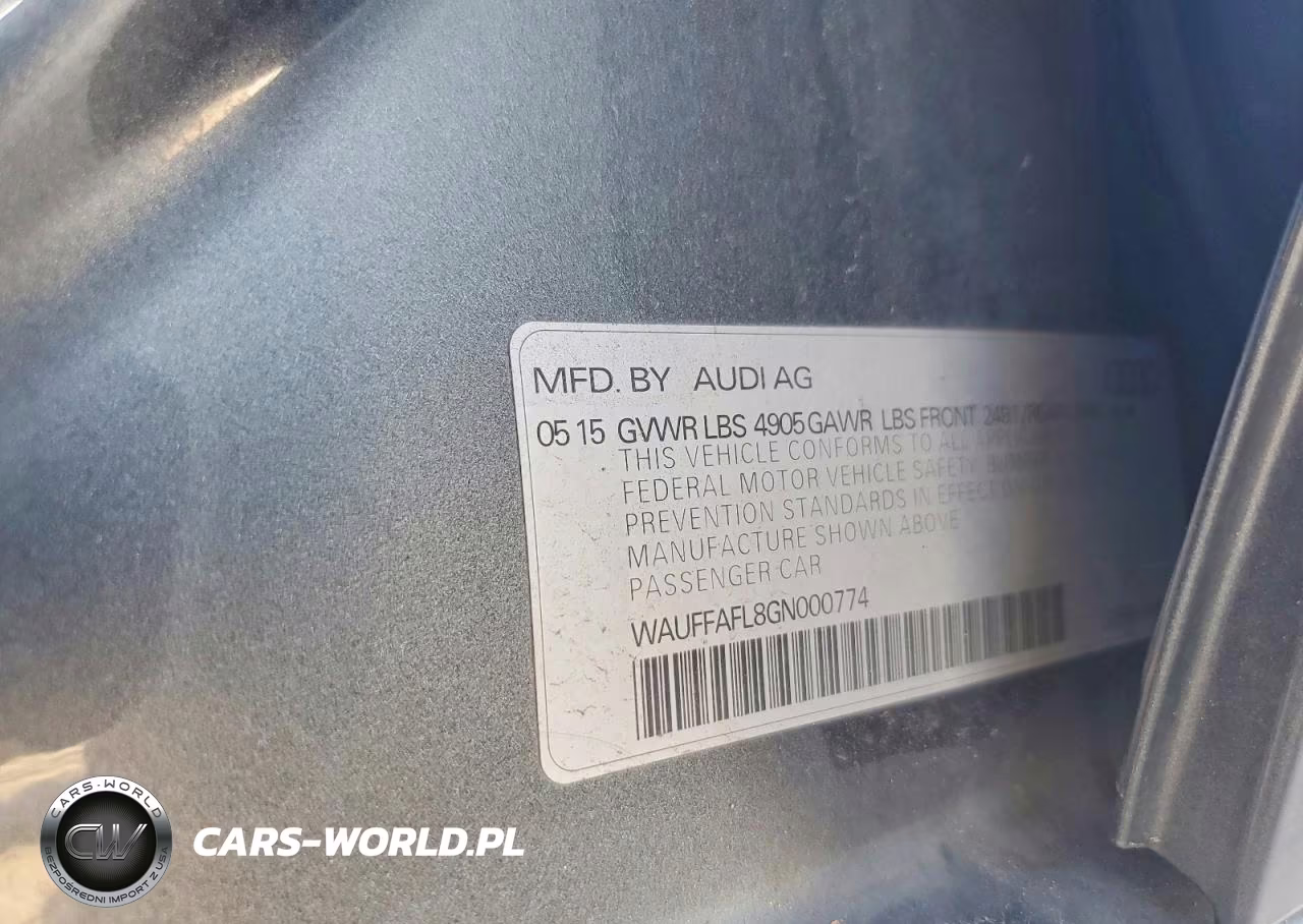 2016 Audi A4 Premium Plus S-Line VIN:WAUFFAFL8GN000774 - 12