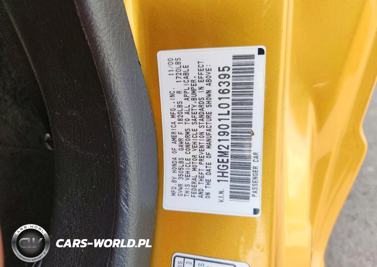 2001 Honda Civic Si VIN:1HGEM21901L016395 - 12