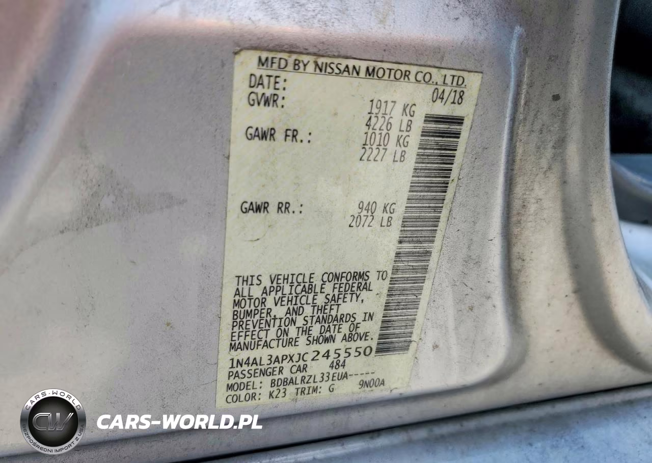 2018 Nissan Altima 2.5 Sl VIN:1N4AL3APXJC245550 - 12