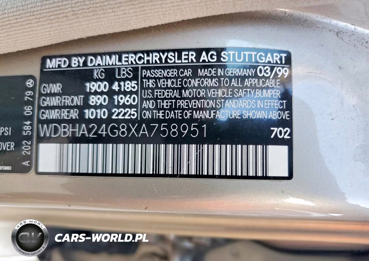 1999 Mercedes-Benz C 230 VIN:WDBHA24G8XA758951 - 12