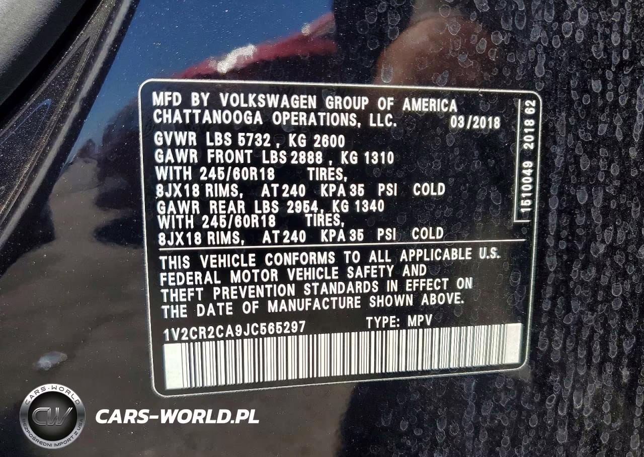 2018 Volkswagen Atlas Se VIN:1V2CR2CA9JC565297 - 12