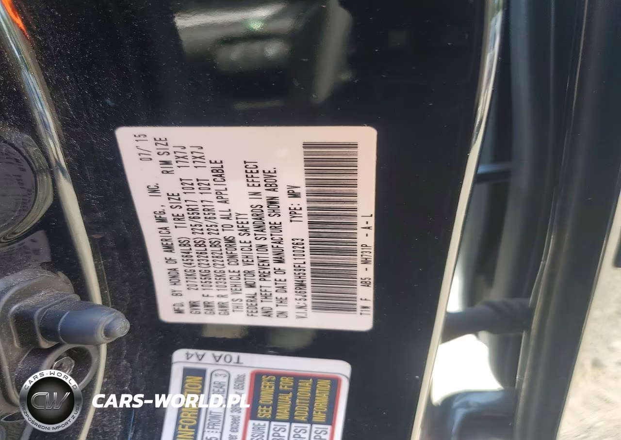 2015 Honda Cr-V Ex VIN:5J6RM4H59FL100263 - 13