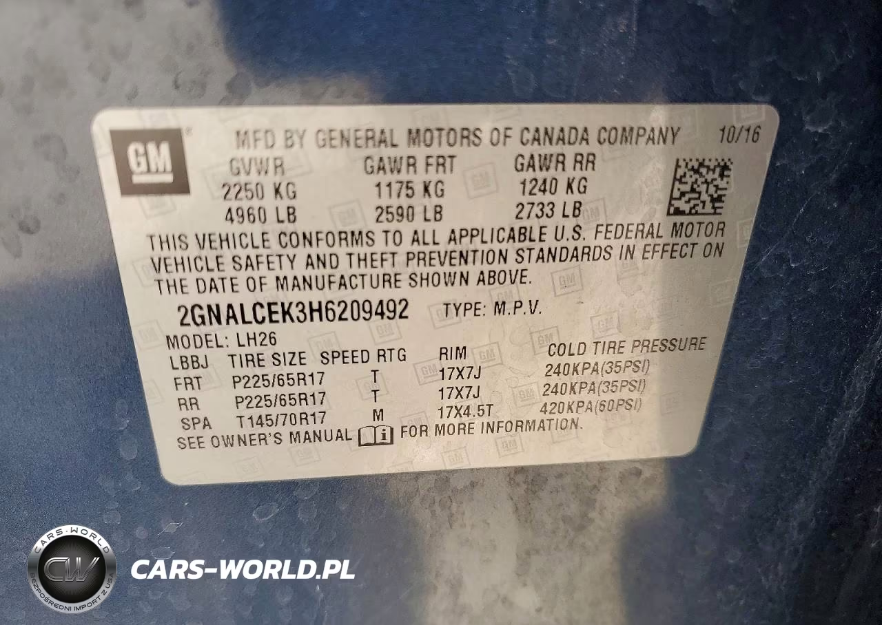 2017 Chevrolet Equinox Lt VIN:2GNALCEK3H6209492 - 13