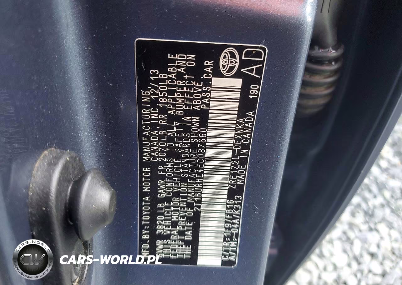 2014 Toyota Corolla VIN:2T1BURHE4EC087660 - 12