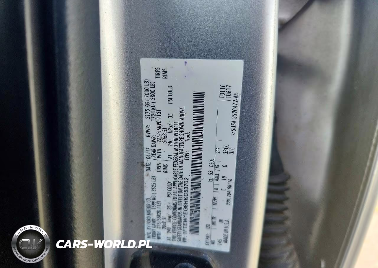 2017 Ford F150 Supercrew VIN:1FTEW1EG8HKD53702 - 12
