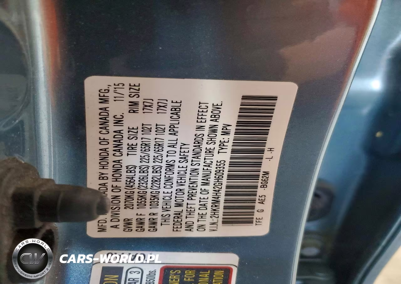 2016 Honda Cr-V Se VIN:2HKRM4H42GH609355 - 14