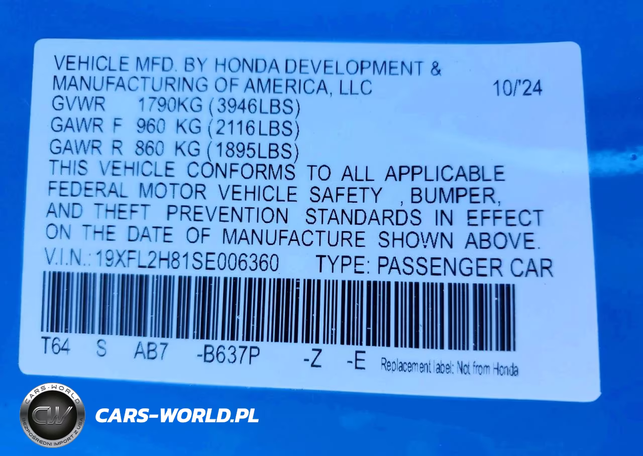 2025 Honda Civic Sport VIN:19XFL2H81SE006360 - 12