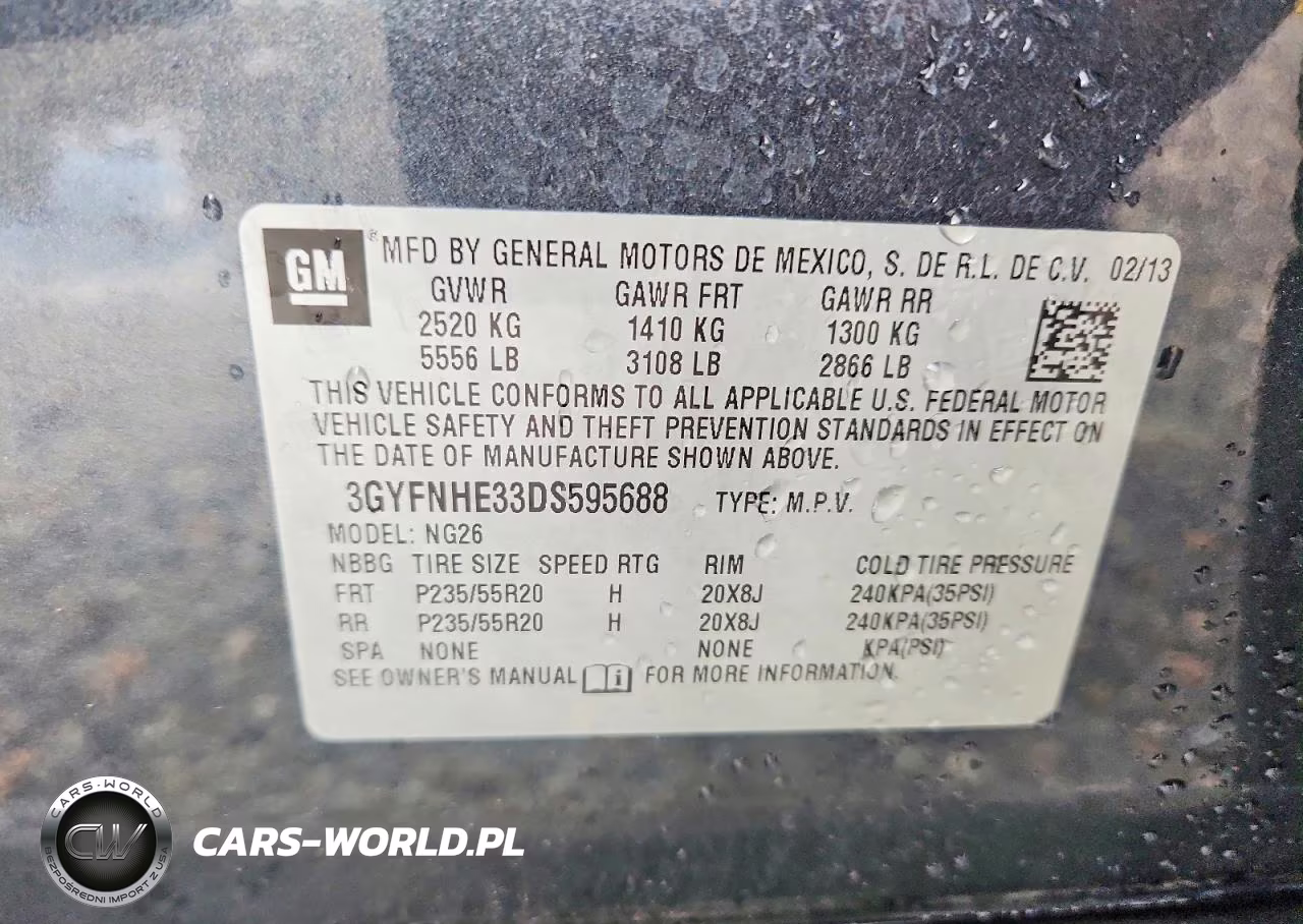 2013 Cadillac Srx Performance Collection VIN:3GYFNHE33DS595688 - 13
