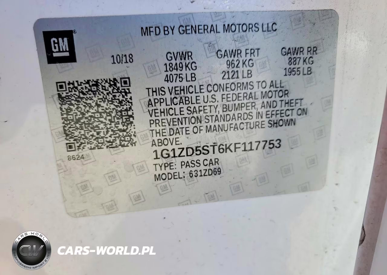 2019 Chevrolet Malibu Lt VIN:1G1ZD5ST6KF117753 - 12