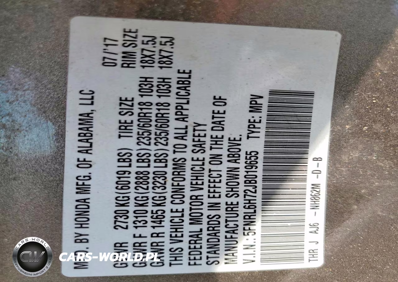 2018 Honda Odyssey Exl VIN:5FNRL6H72JB019655 - 13