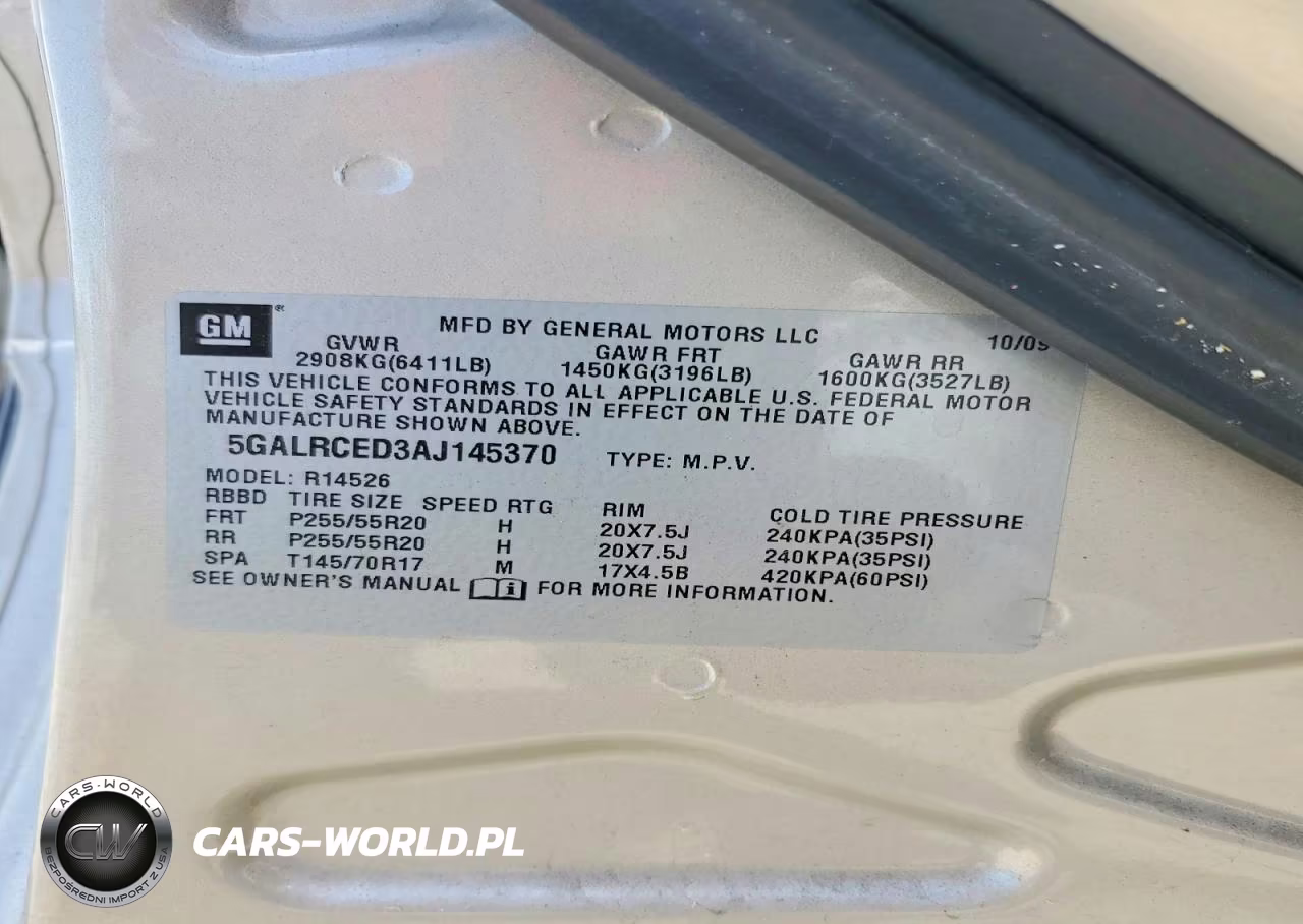 2010 Buick Enclave Cxl VIN:5GALRCED3AJ145370 - 13