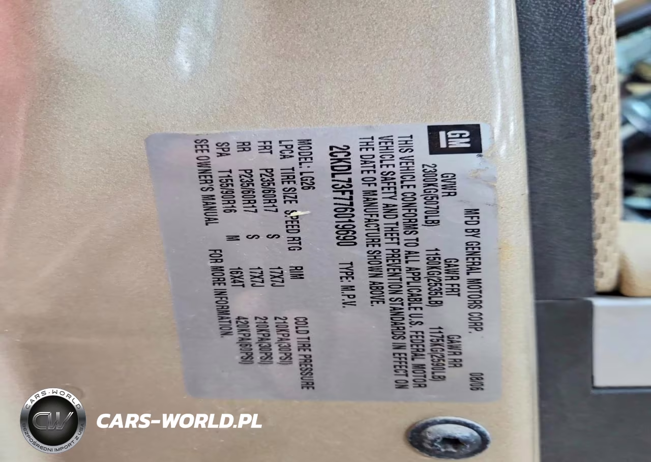 2007 Pontiac Torrent VIN:2CKDL73F776019690 - 13