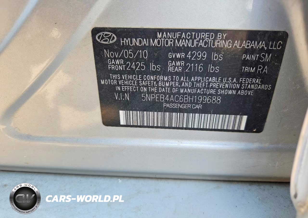 2011 Hyundai Sonata Gls VIN:5NPEB4AC6BH199688 - 12