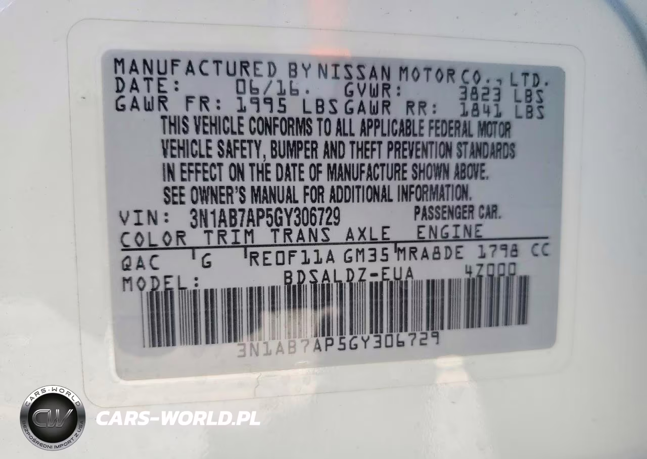 2016 Nissan Sentra Sv VIN:3N1AB7AP5GY306729 - 12