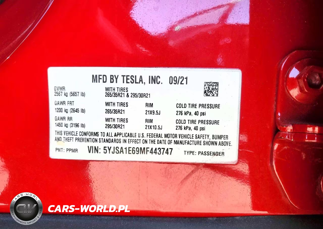 2021 Tesla Model S VIN:5YJSA1E69MF443747 - 12