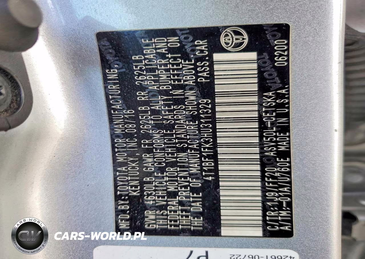2017 Toyota Camry Se VIN:4T1BF1FK3HU311329 - 13