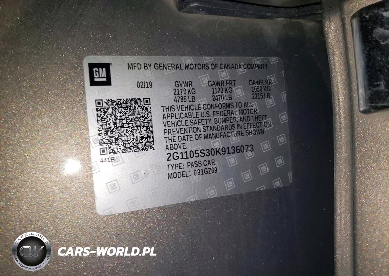 2019 Chevrolet Impala Premier VIN:2G1105S30K9136073 - 12