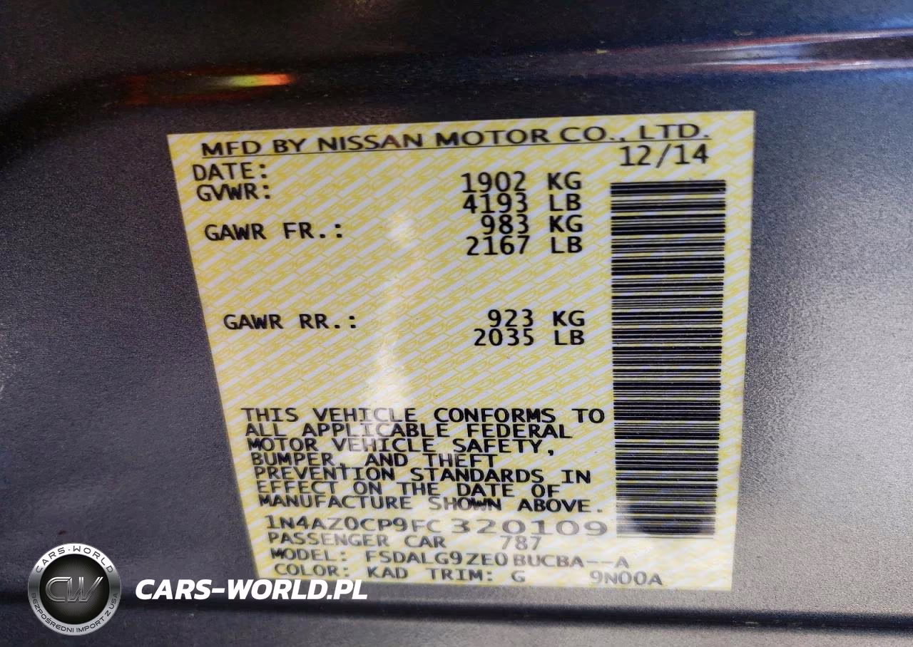 2015 Nissan Leaf S VIN:1N4AZ0CP9FC320109 - 12