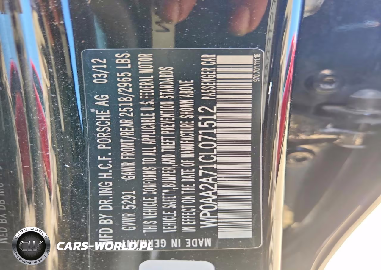 2012 Porsche Panamera 2-4 VIN:WP0AA2A71CL071512 - 12