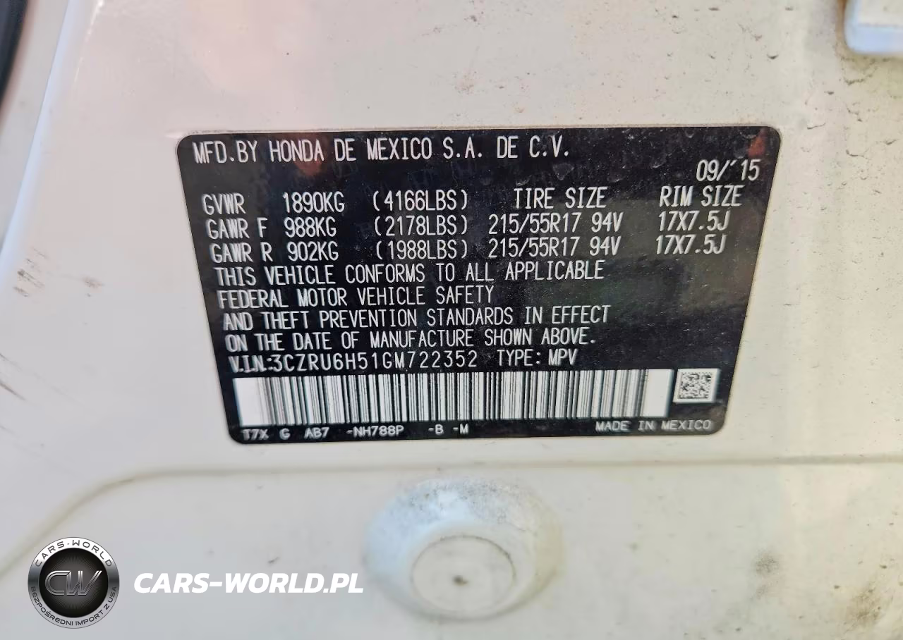 2016 Honda Hr-V Ex VIN:3CZRU6H51GM722352 - 13