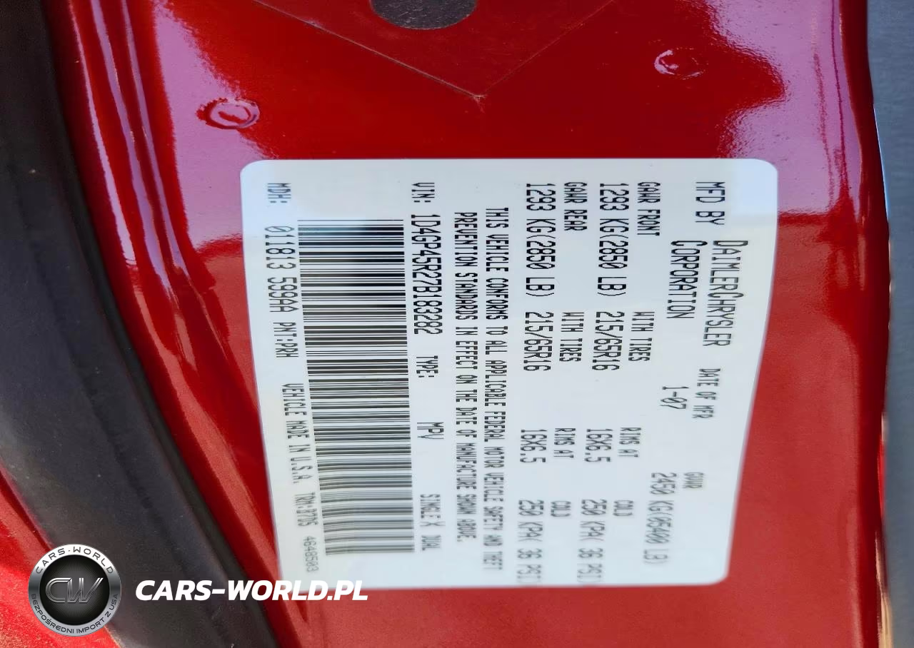 2007 Dodge Caravan Sxt VIN:1D4GP45R27B183282 - 13