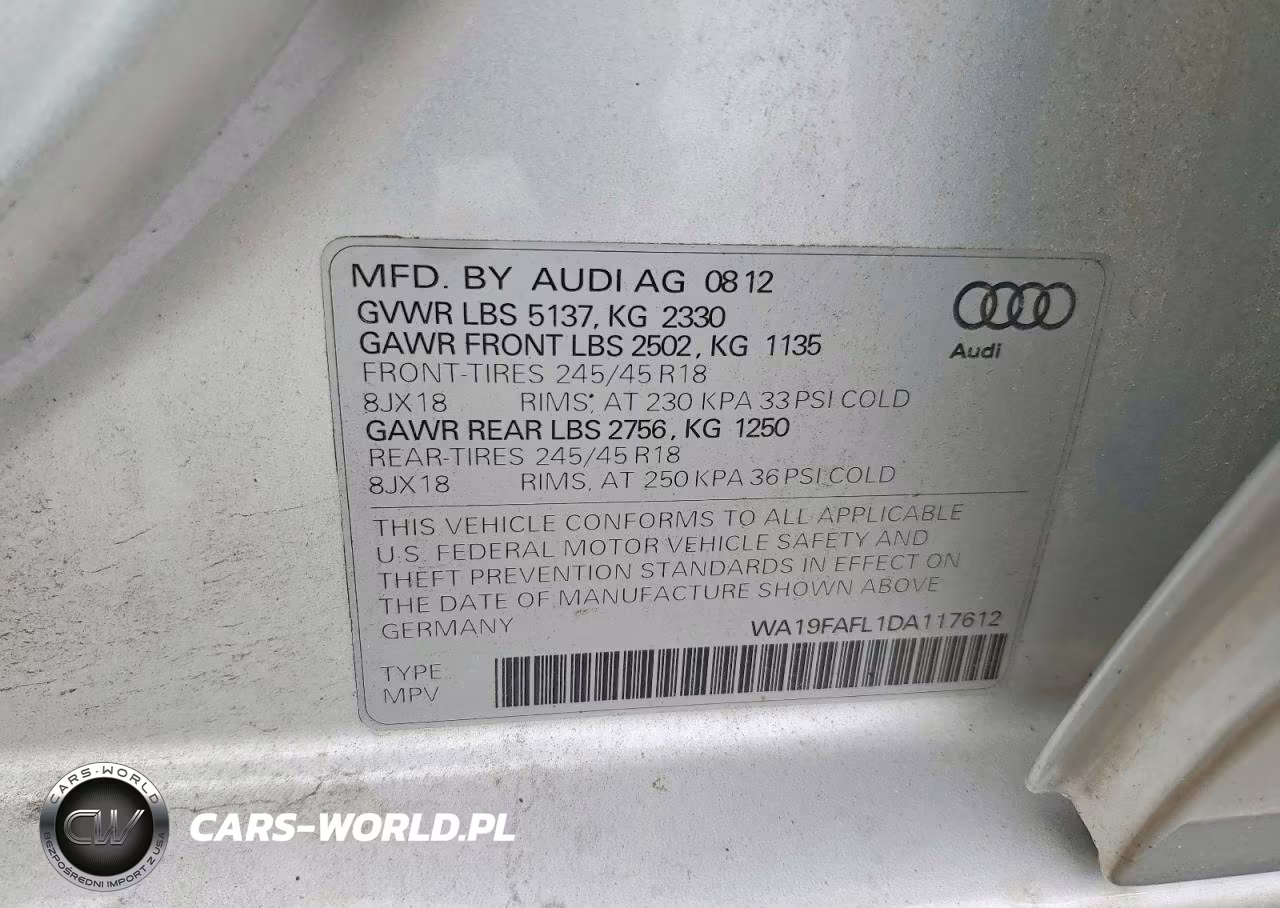 2013 Audi A4 Allroad Premium VIN:WA19FAFL1DA117612 - 12
