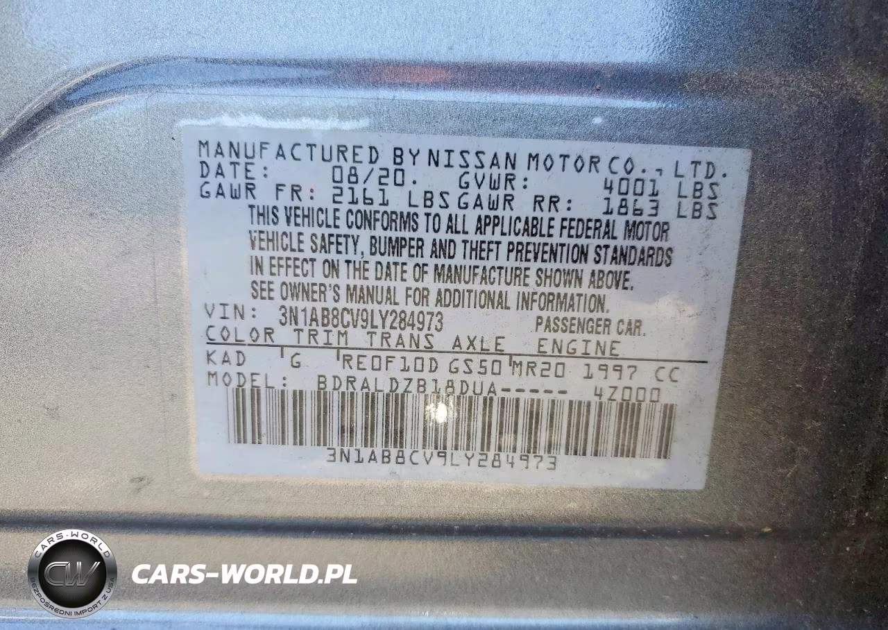 2020 Nissan Sentra Sv VIN:3N1AB8CV9LY284973 - 12