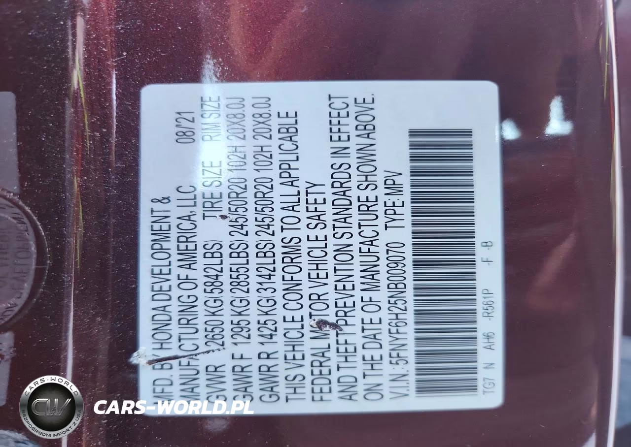 2022 Honda Pilot Se VIN:5FNYF6H25NB009070 - 13