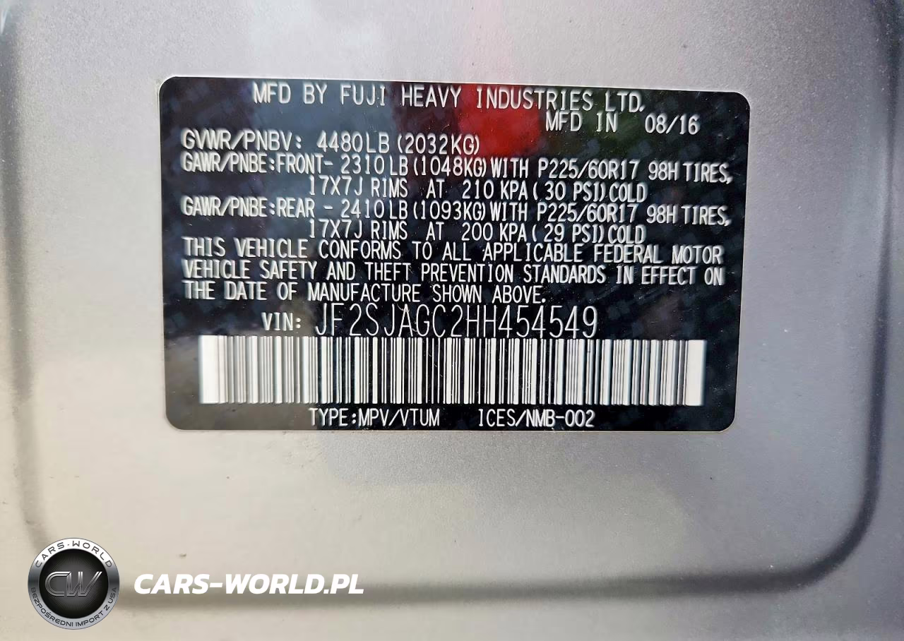 2017 Subaru Forester 2.5I Premium VIN:JF2SJAGC2HH454549 - 14