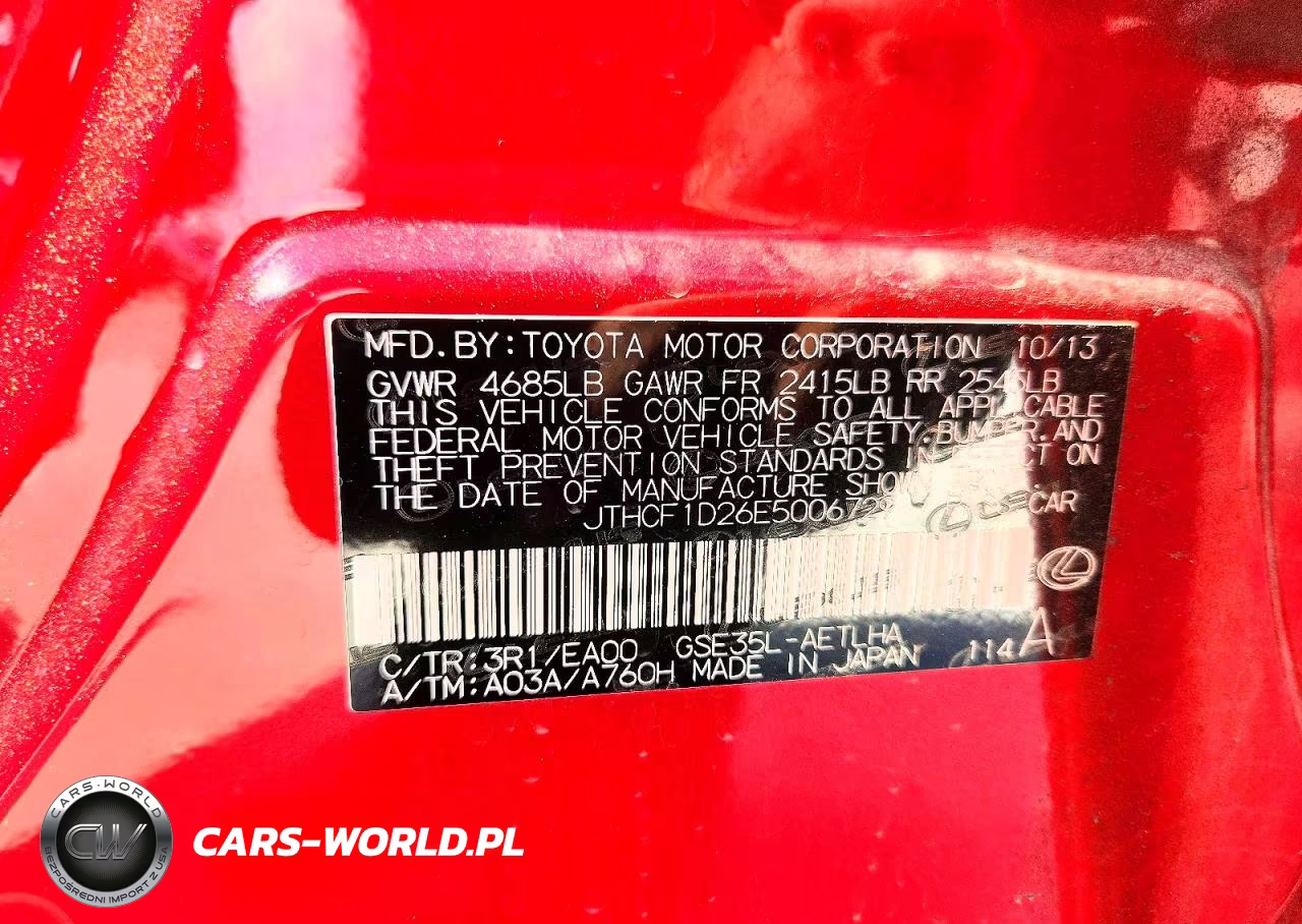 2014 Lexus Is VIN:JTHCF1D26E5006729 - 13