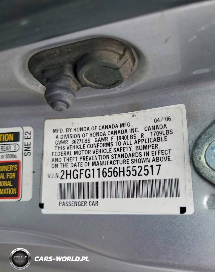 2006 Honda Civic Lx VIN:2HGFG11656H552517 - 12