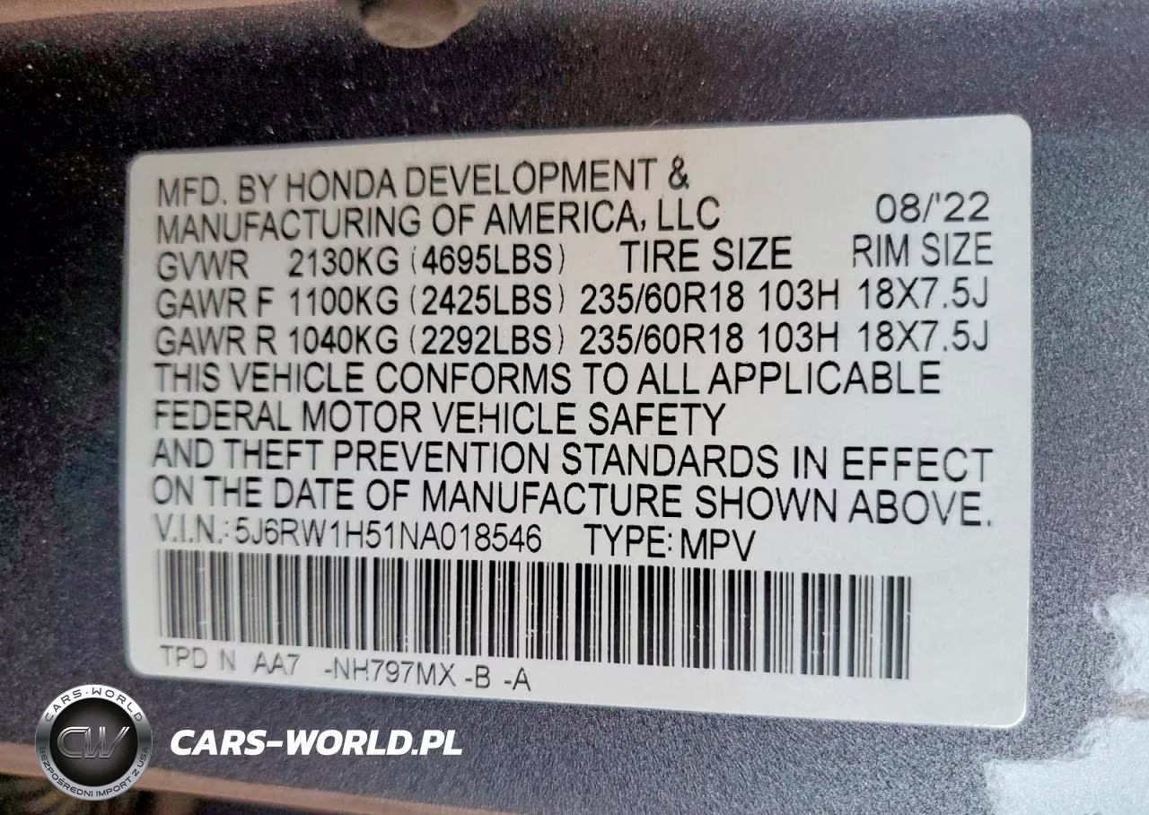 2022 Honda Cr-V Ex VIN:5J6RW1H51NA018546 - 12