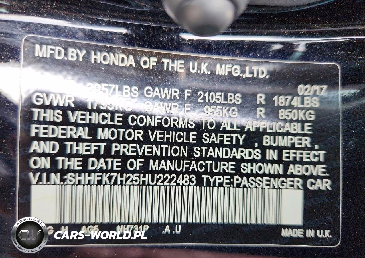 2017 Honda Civic Lx VIN:SHHFK7H25HU222483 - 12