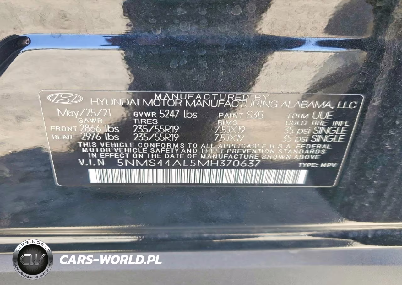 2021 Hyundai Santa Fe Limited VIN:5NMS44AL5MH370637 - 12
