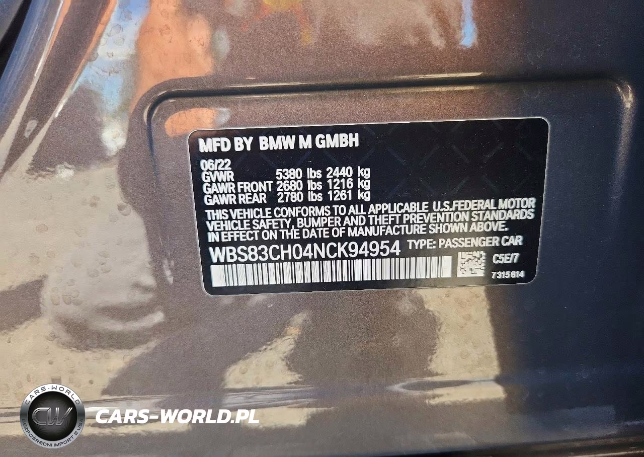 2022 BMW M5 VIN:WBS83CH04NCK94954 - 13