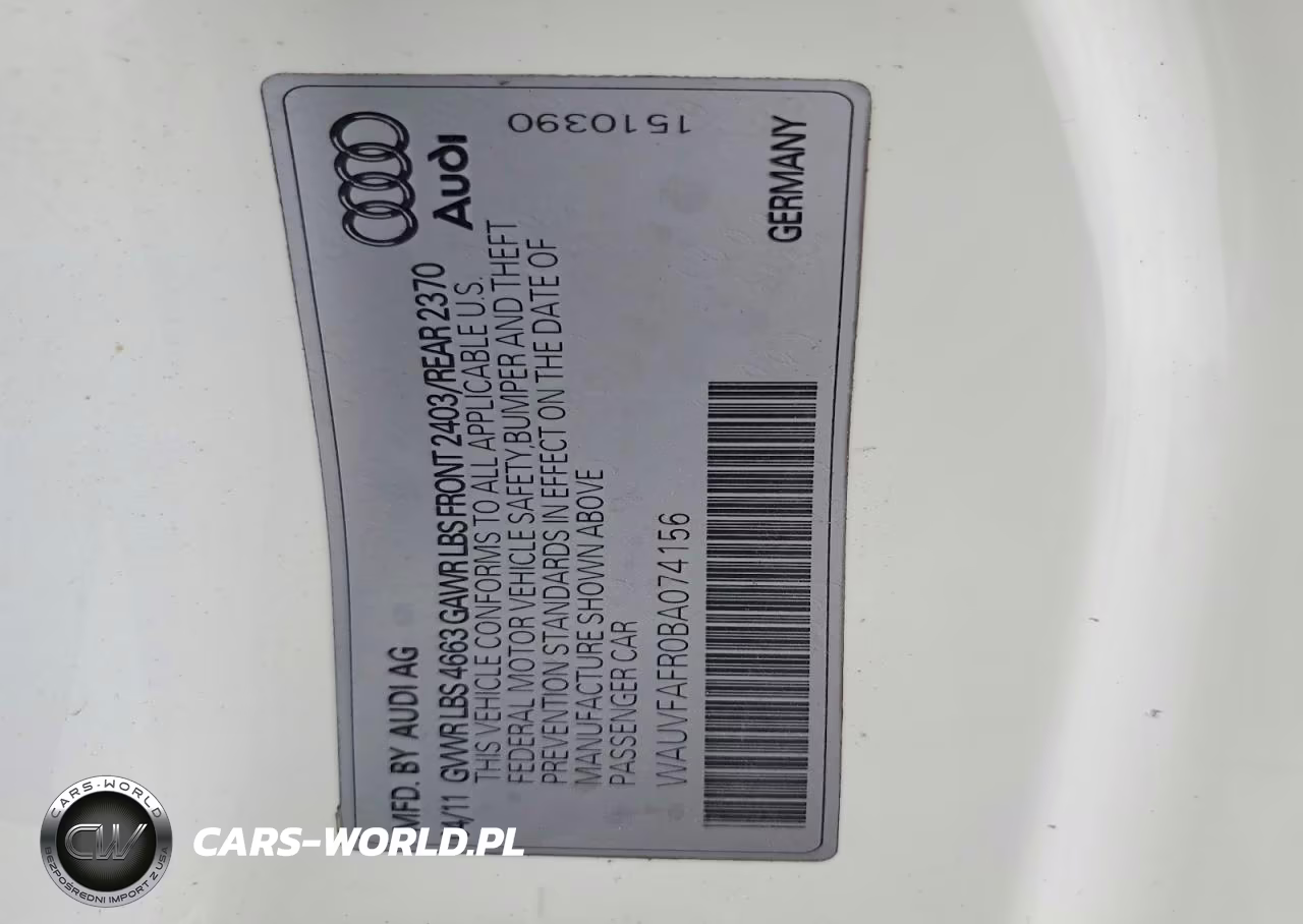 2011 Audi A5 Prestige VIN:WAUVFAFR0BA074156 - 12