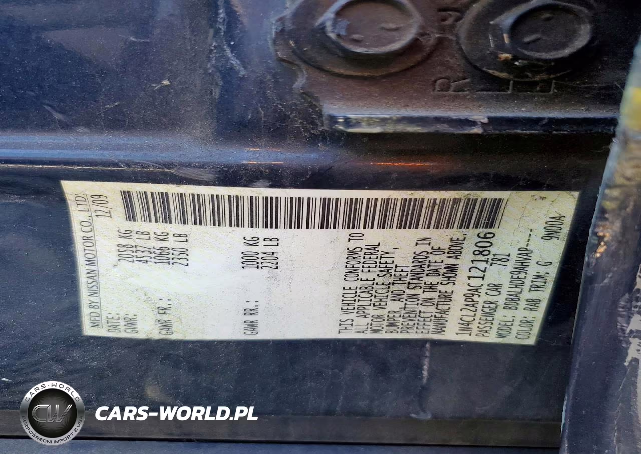 2010 Nissan Altima Hybrid VIN:1N4CL2AP9AC121806 - 12