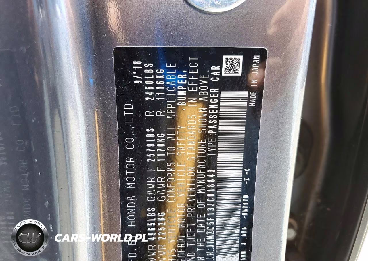 2018 Honda Clarity VIN:JHMZC5F13JC018843 - 12