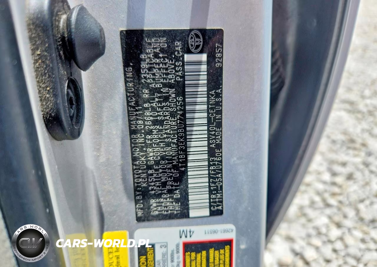 2011 Toyota Camry Le VIN:4T1BF3EK9BU774256 - 12