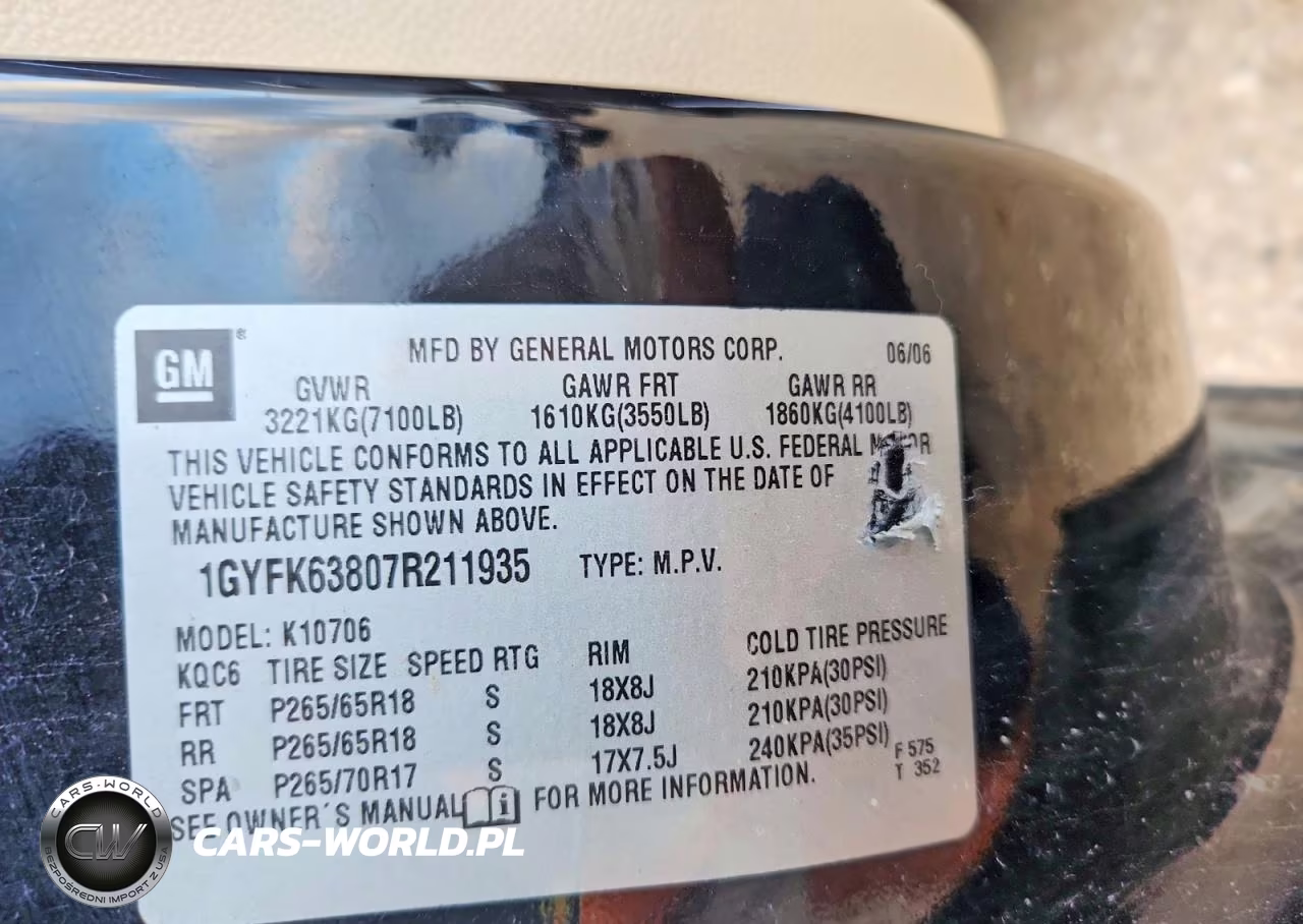 2007 Cadillac Escalade Luxury VIN:1GYFK63807R211935 - 13