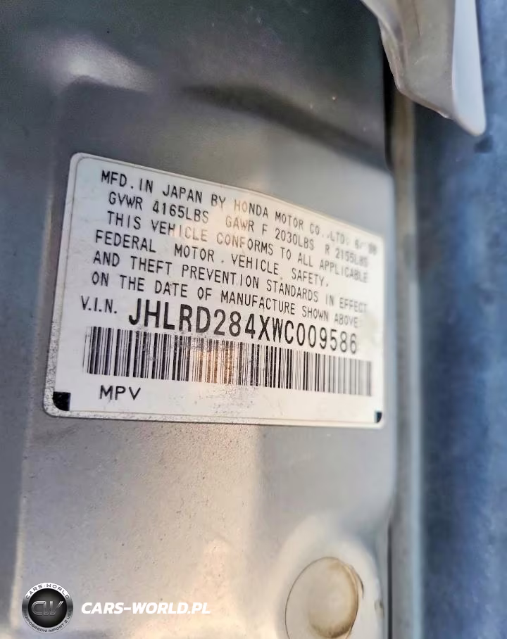 1998 Honda Cr-V Lx VIN:JHLRD284XWC009586 - 12