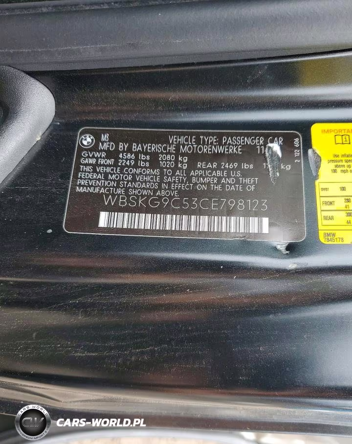 2012 BMW M3 VIN:WBSKG9C53CE798123 - 12